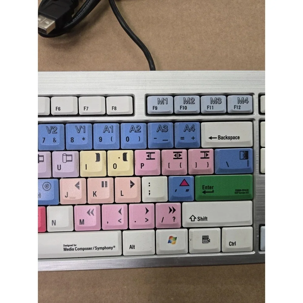 Logic Keyboard LXH-JME7596H Media Editor Keyboard With Missing Right Tilt Leg